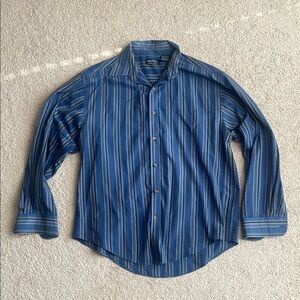 Puritan Men's Blue Striped Shirt